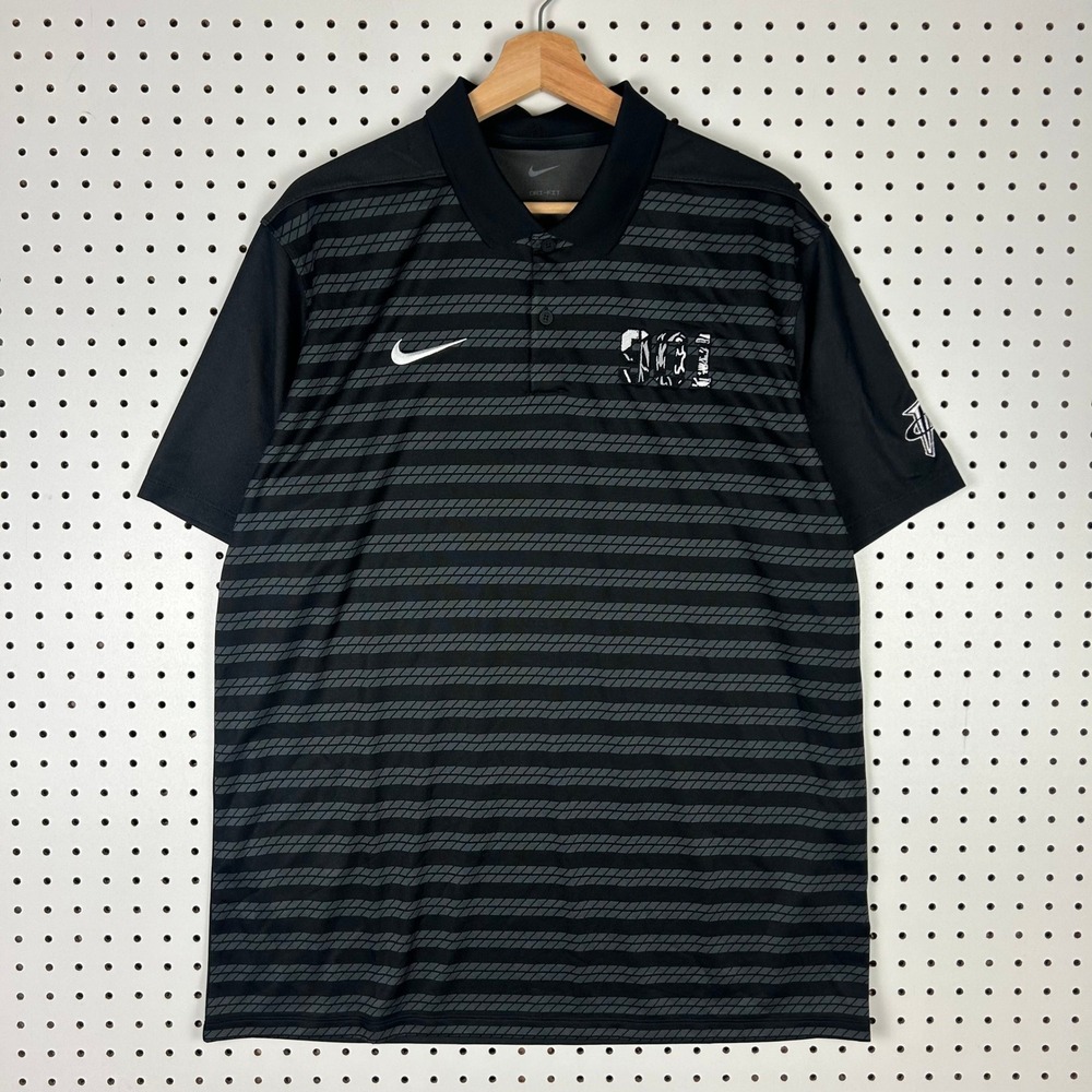 Nike 1 Cent 901 Polo Shirt Men Large‎ Black Gray Memphis Tigers Basketball Penny